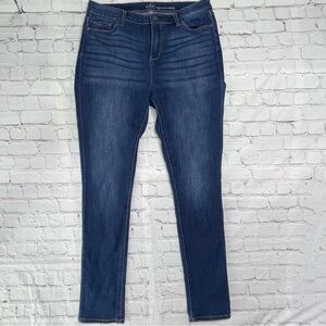 New York & Company Soho High-Waisted Skinny Jeans - 12 Tall - Dark Wash